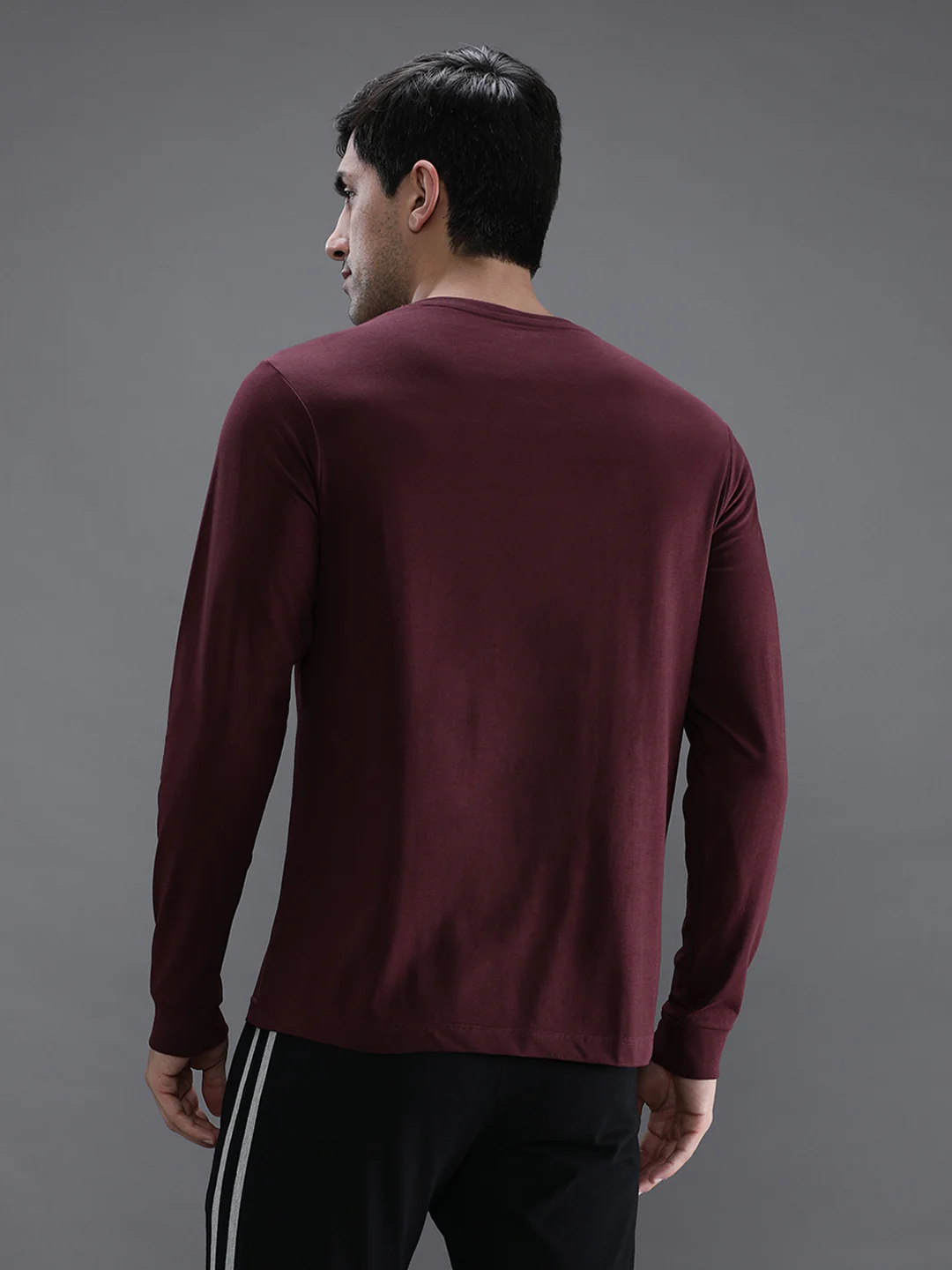 Wine Red Solid T-Shirt
