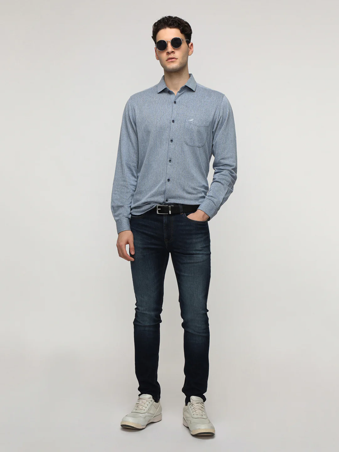 Blue Stripe Premium Techno Shirt