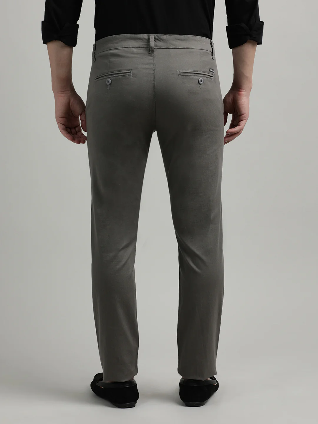 Solid Grey Trim Fit Trouser