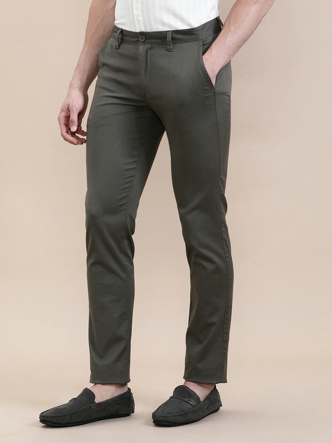 Premium Tone Textured Slim Fit Pants