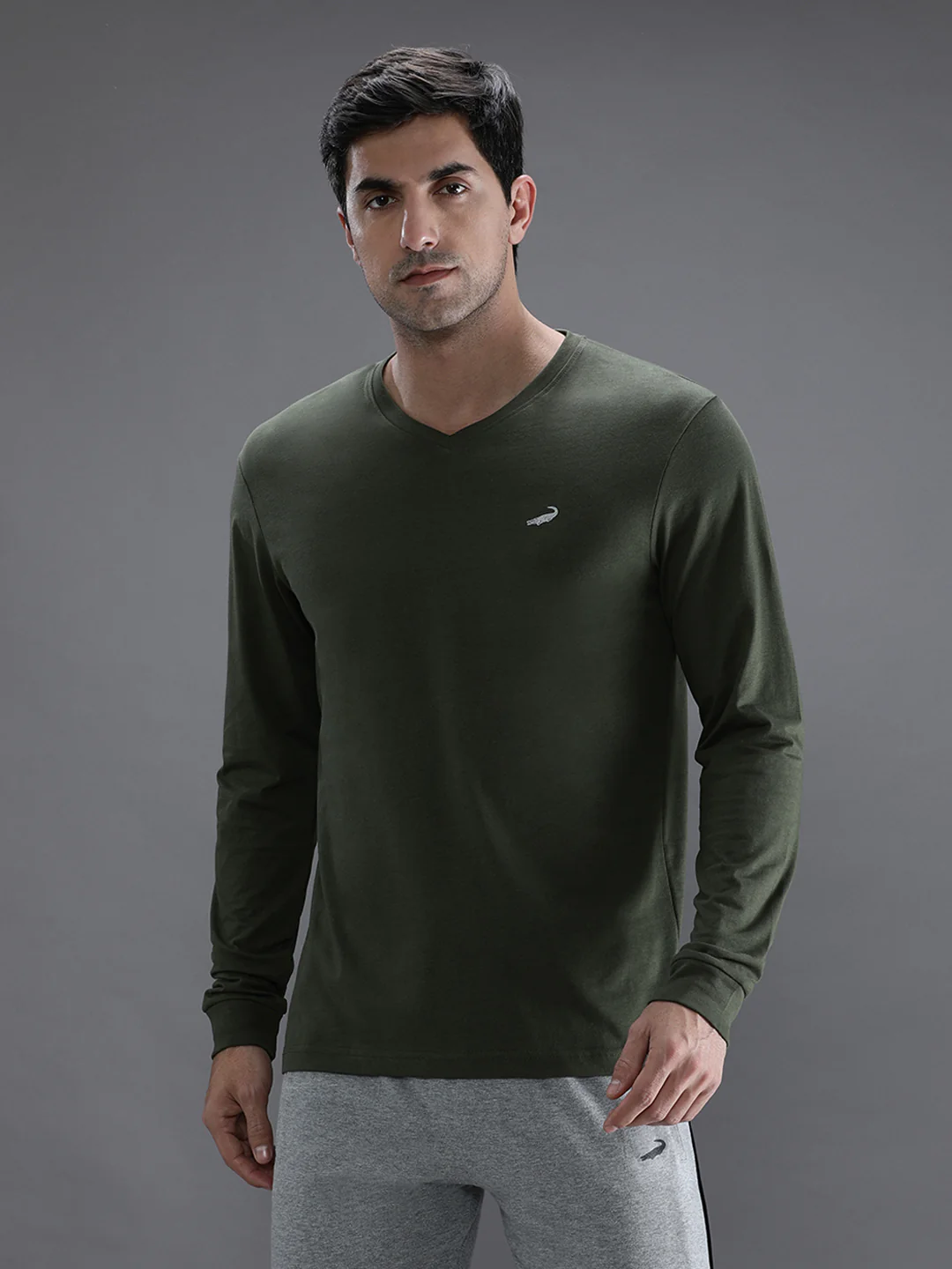Olive Green Solid T-Shirt