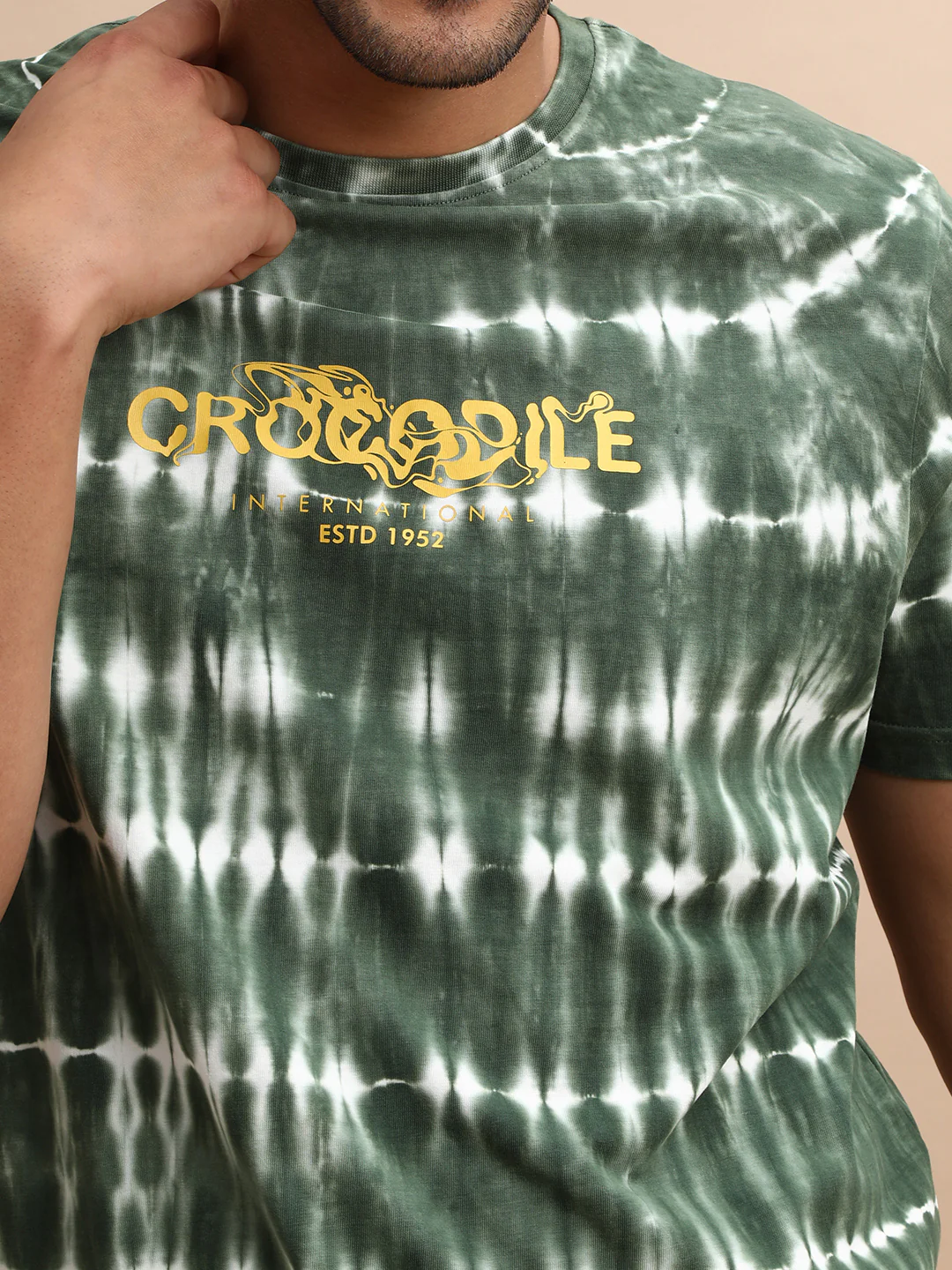 Kombu Green Tie and Dye Slim Fit T-Shirt