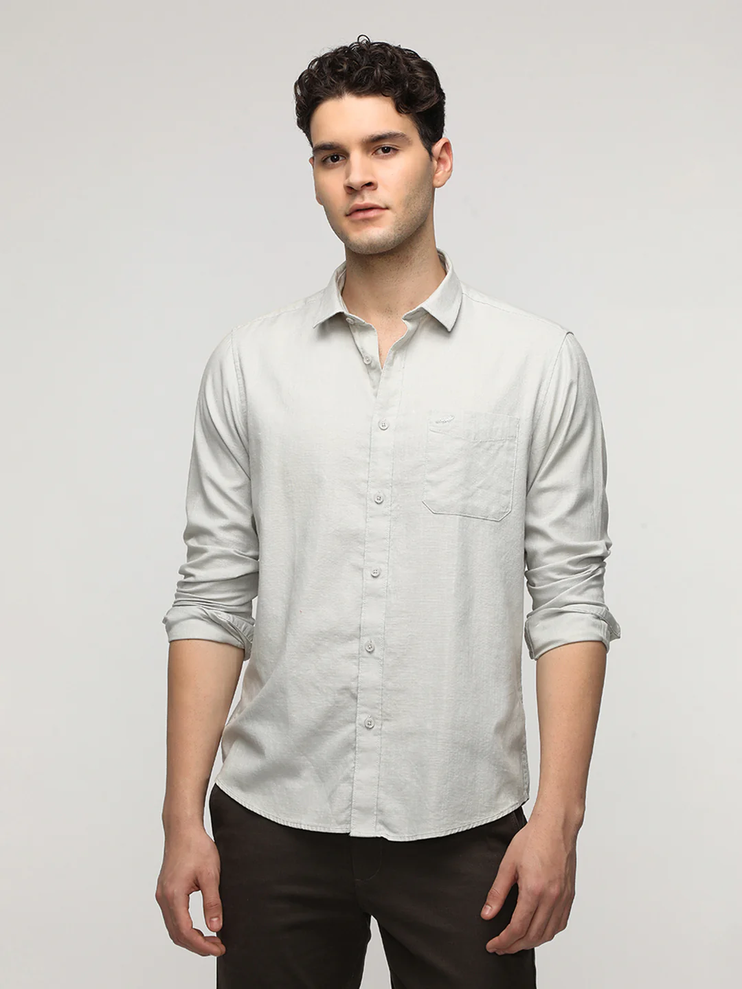 Light Grey Essential Solid Shirt