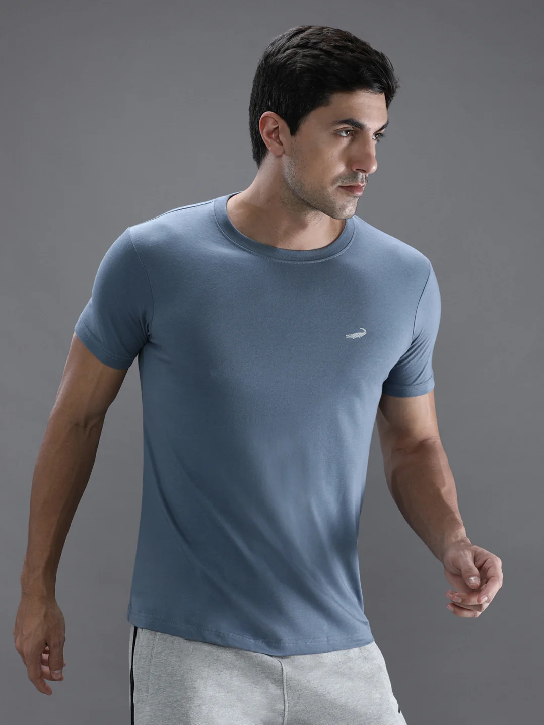 Solid Sport Fit Blue T-Shirt
