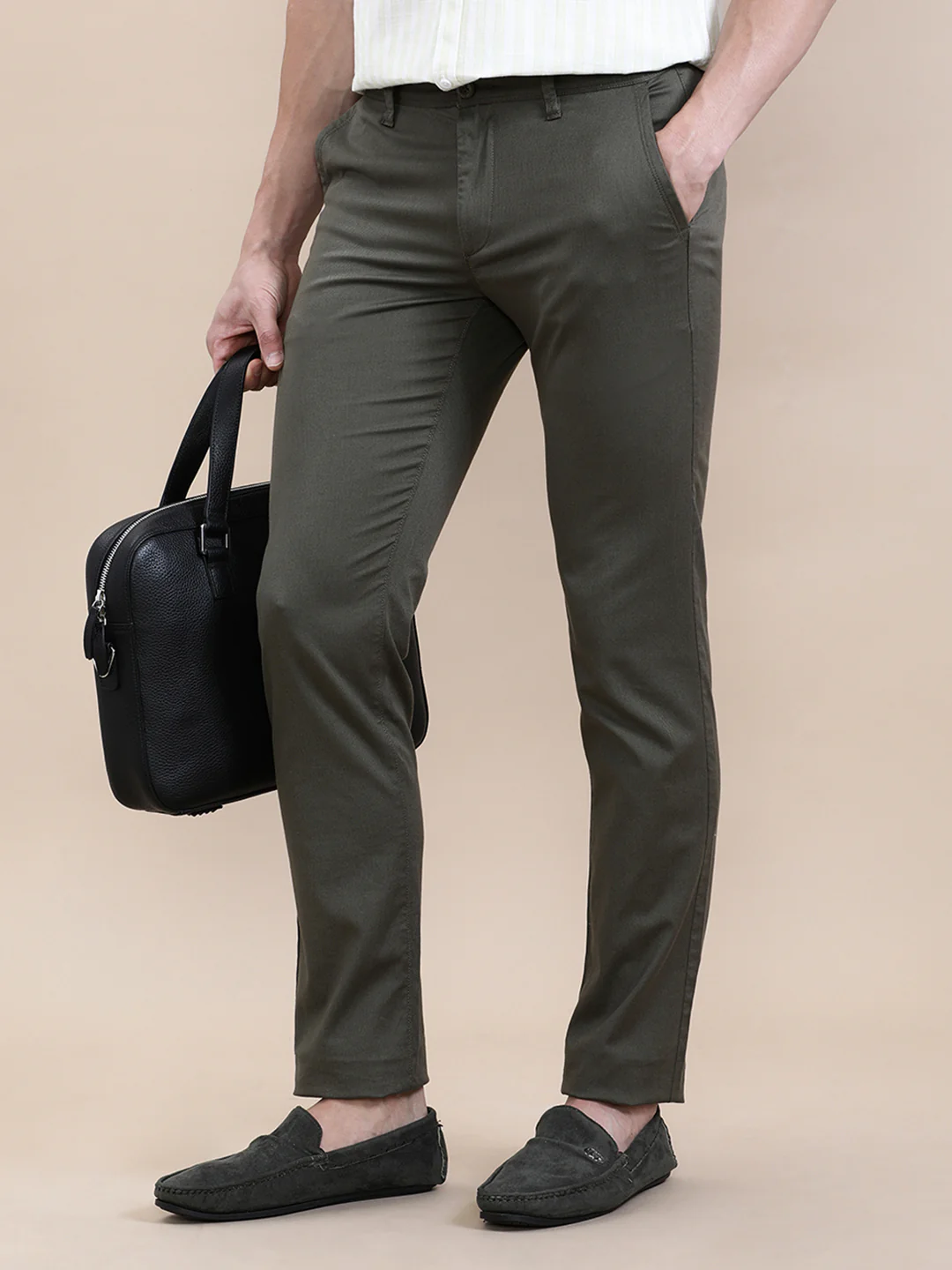 Premium Tone Textured Slim Fit Pants