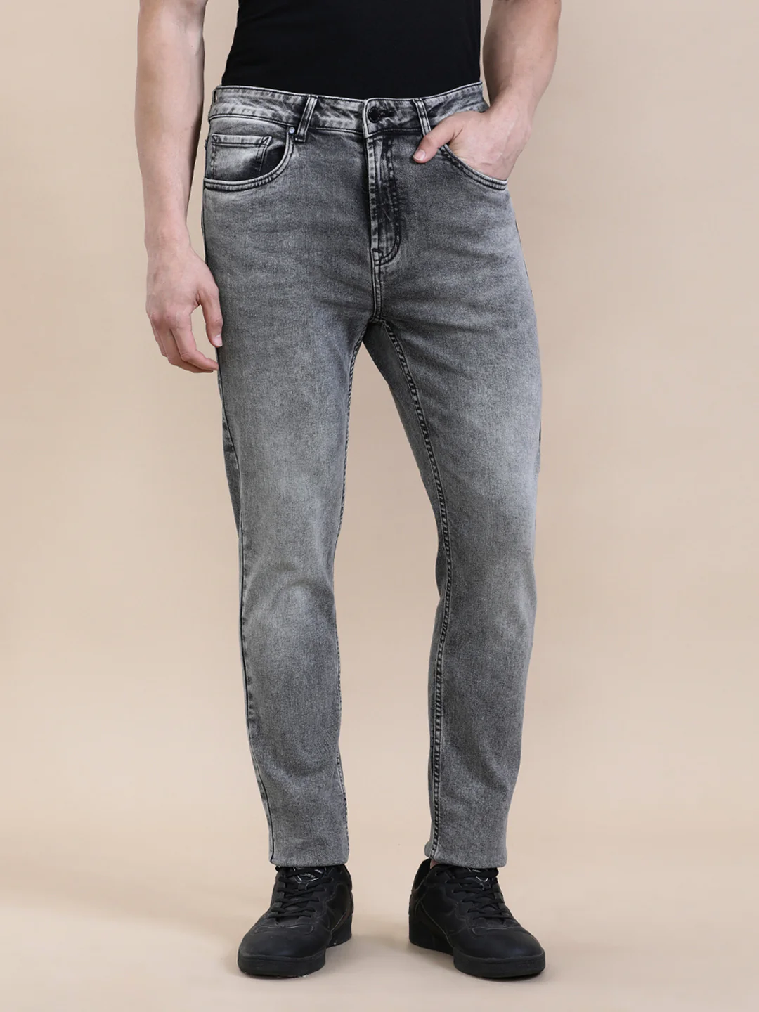 Towel Washed Slim Fit Jeans