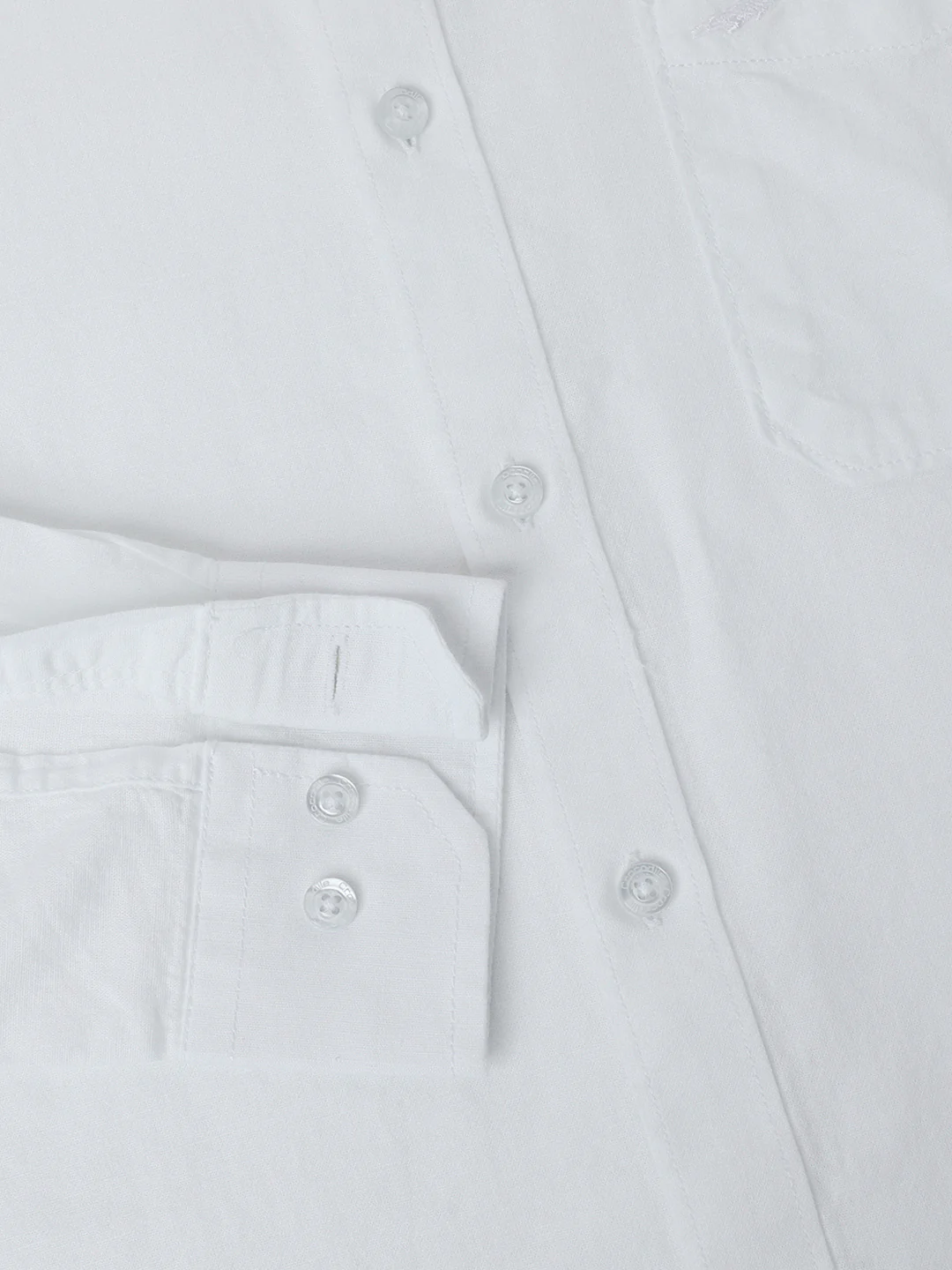 White Solid Full Sleeve 100% Cotton Shirt