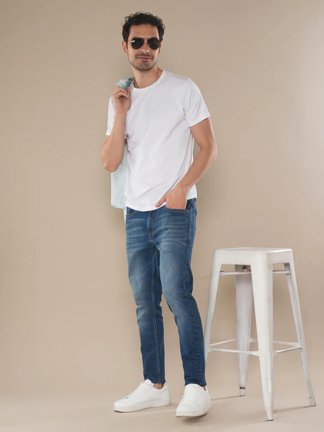 Twill Mid Blue Jeans