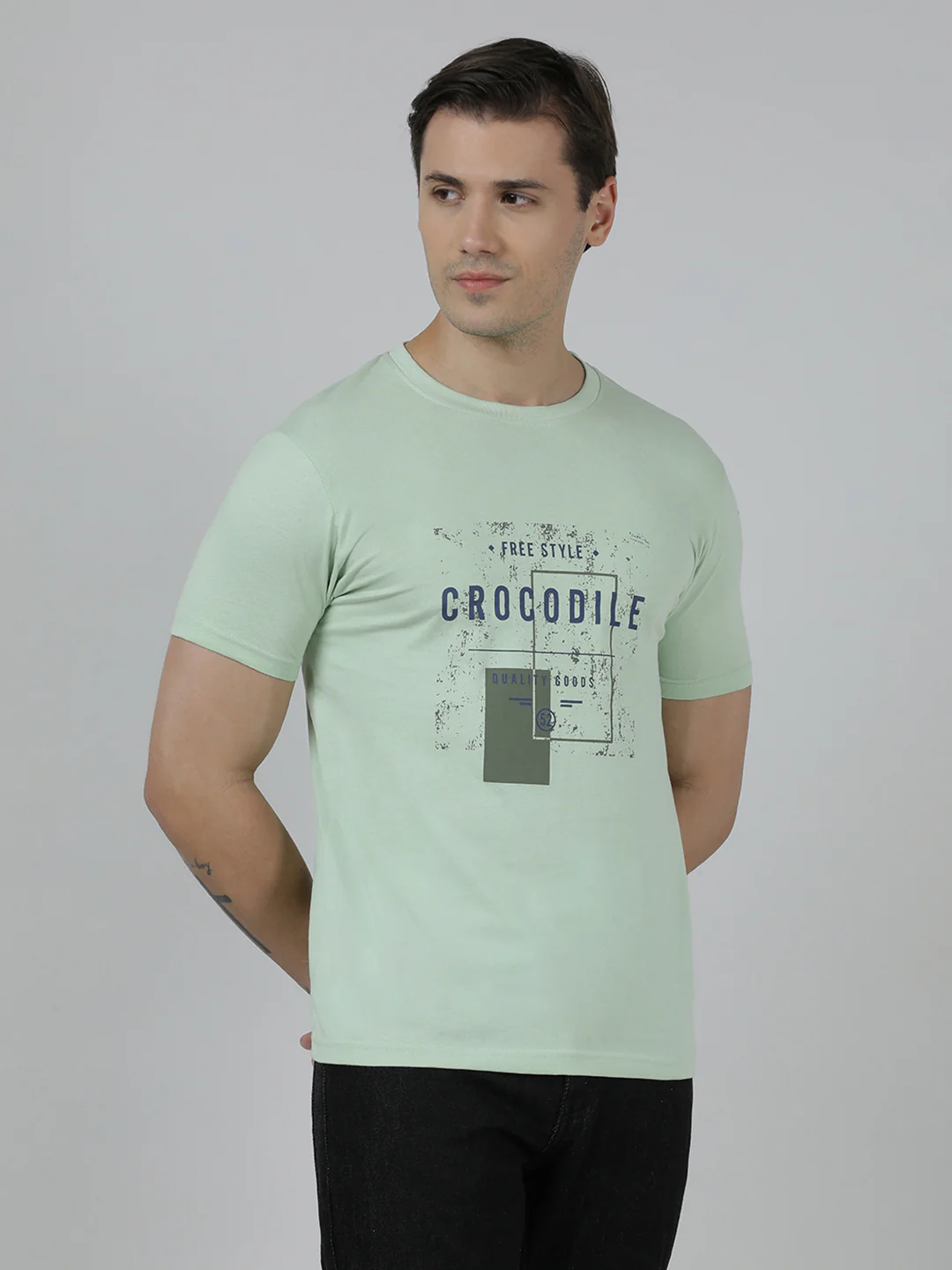 Typography Printed Cotton Slim Fit T-shirts Pack Of 2