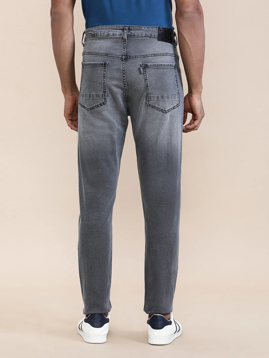 Classic Washed Grey Slim Tapered Jeans