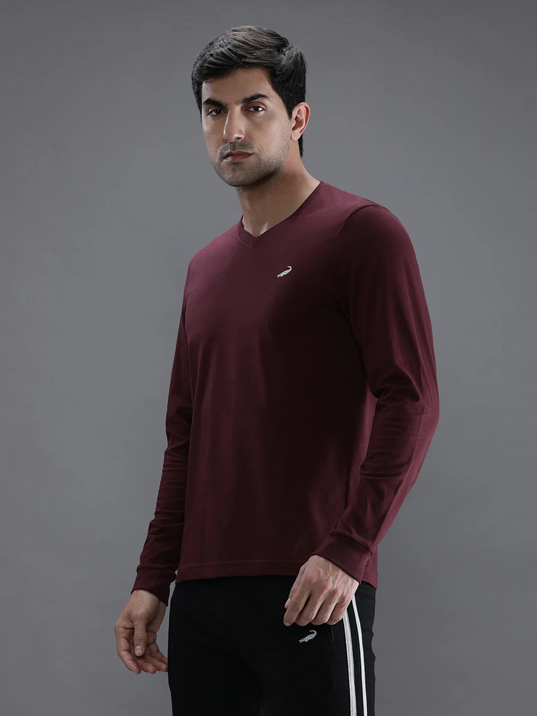 Wine Red Solid T-Shirt