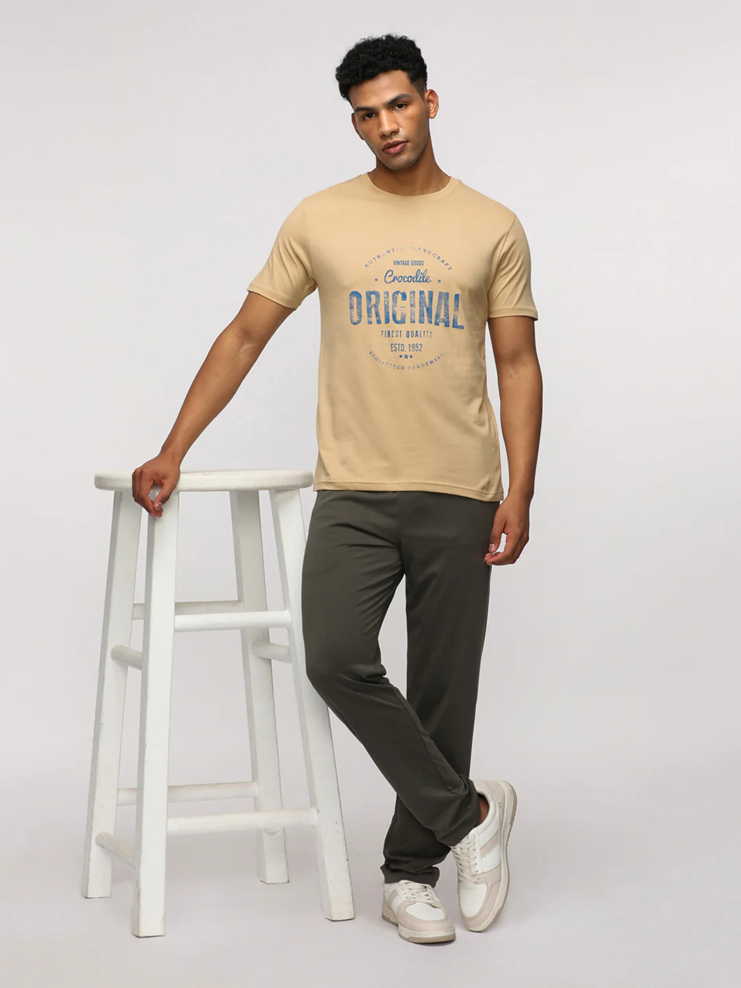 Typography Printed Round Neck Cotton Slim Fit T-shirts Pack Of 2