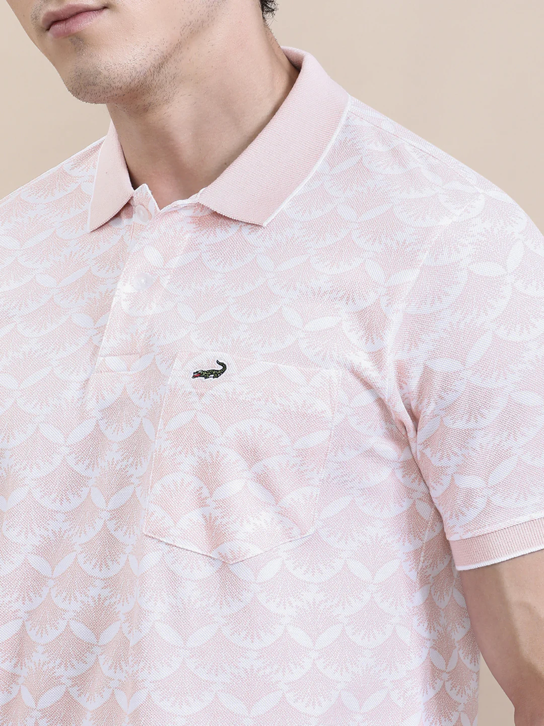 Leaf Motif Slim Fit Polo