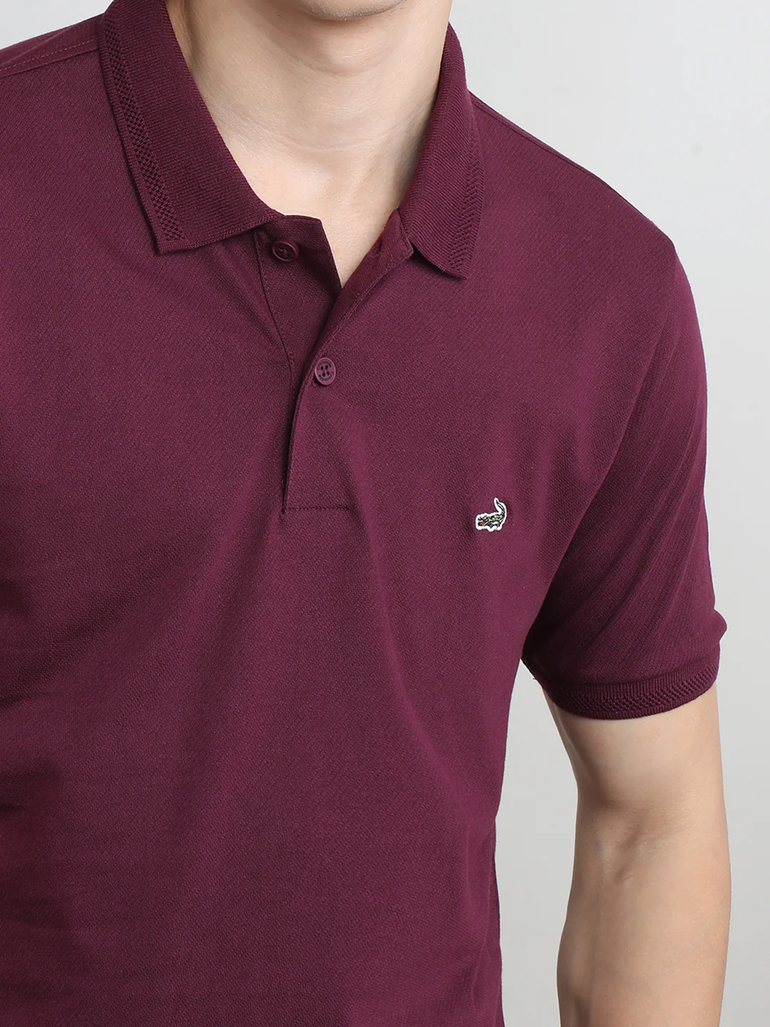 Solid Red Half Sleeve Casual Polo T-Shirt