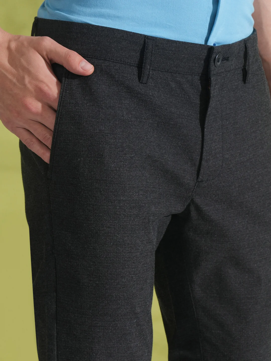 Ripstop Self Pattern Stretch Trouser Dk.Grey