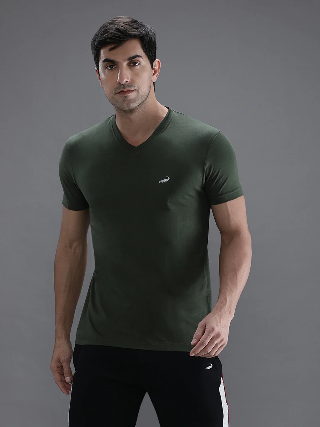 Solid Green Sport Fit T-Shirt