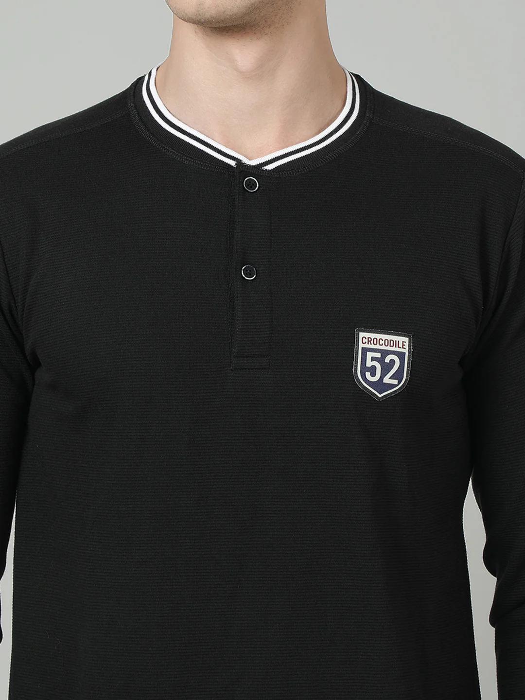 Black Solid Full Sleeve T-Shirt