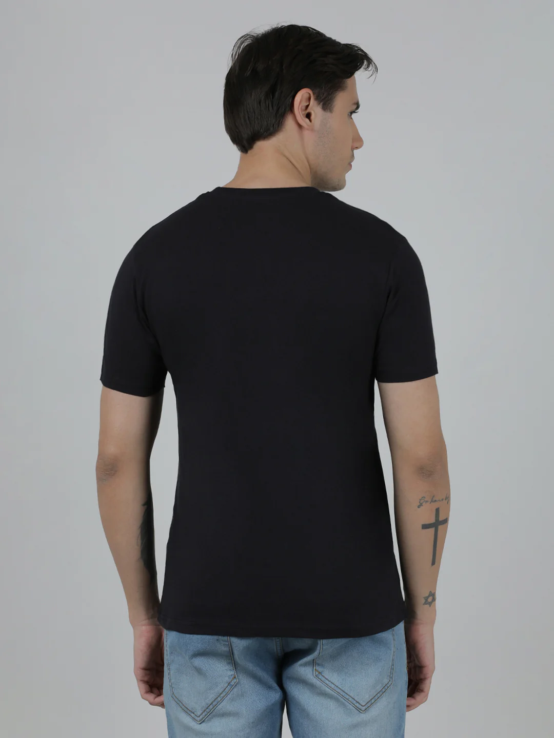 Pack Of 2 Typography Printed Slim Fit Cotton T-shirts