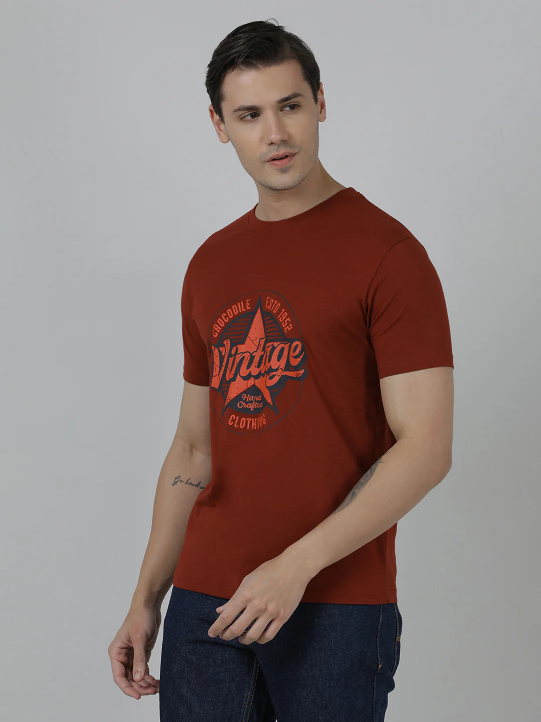 Typography Printed Slim Fit Cotton T-shirts Pack Of 2