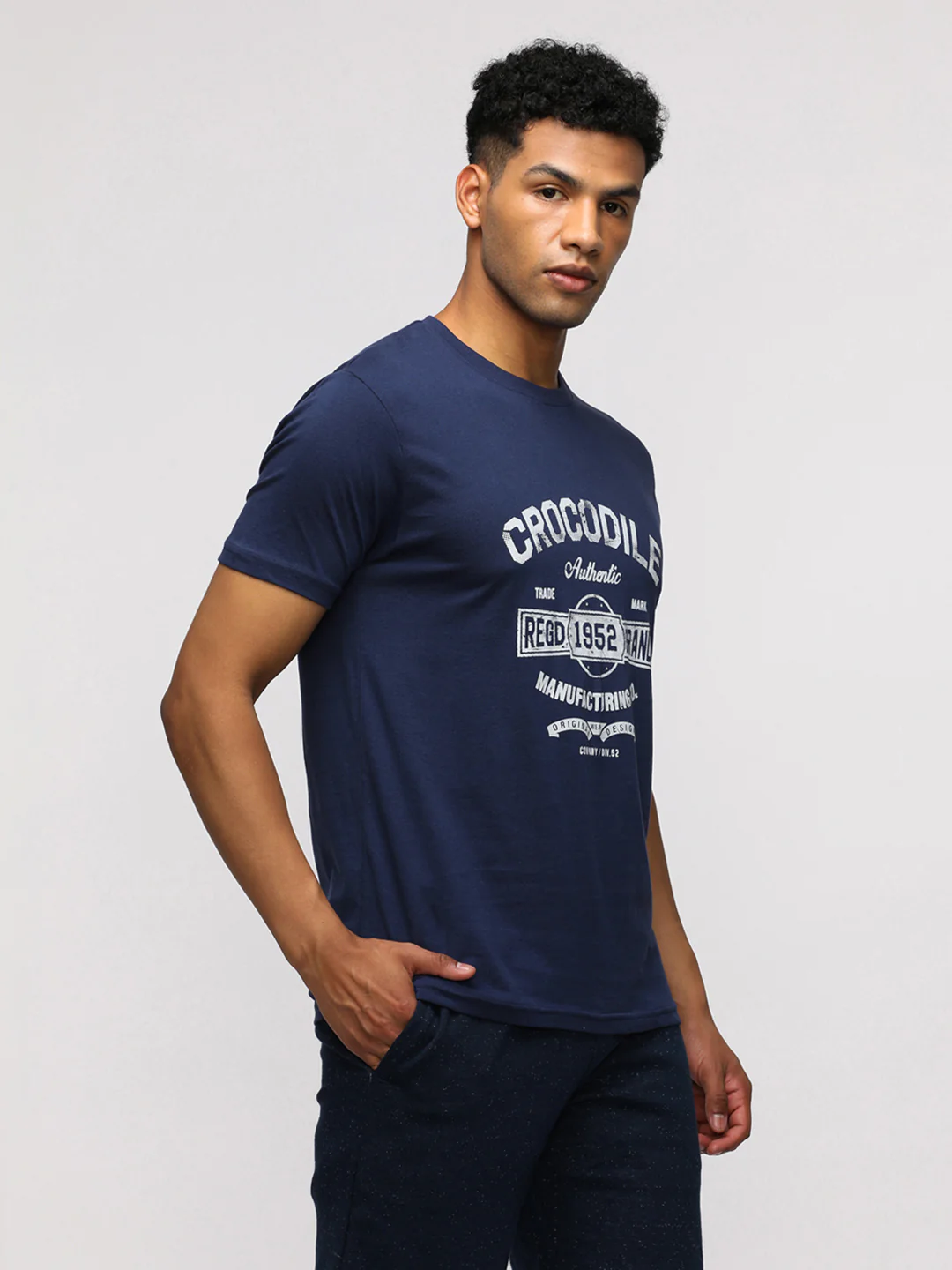 Typography Printed Pack Of 2 Round Neck Cotton Slim Fit T-shirts