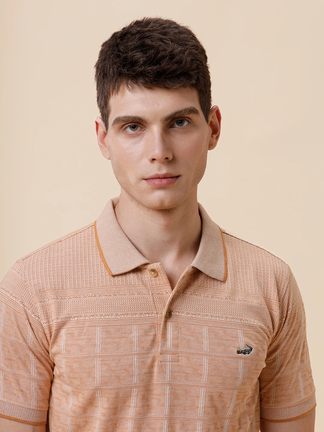 Stripe Half Sleeve Casual Polo T-Shirt