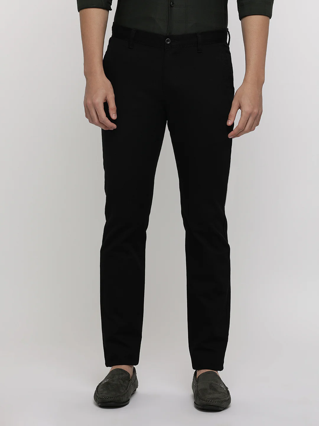 Black Textured Stretch Trouser