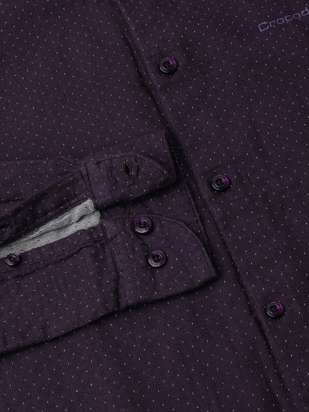 Wine Brown Printed Full Sleeve 100% Cotton Shirt