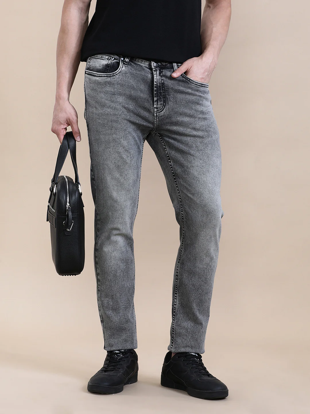 Towel Washed Slim Fit Jeans