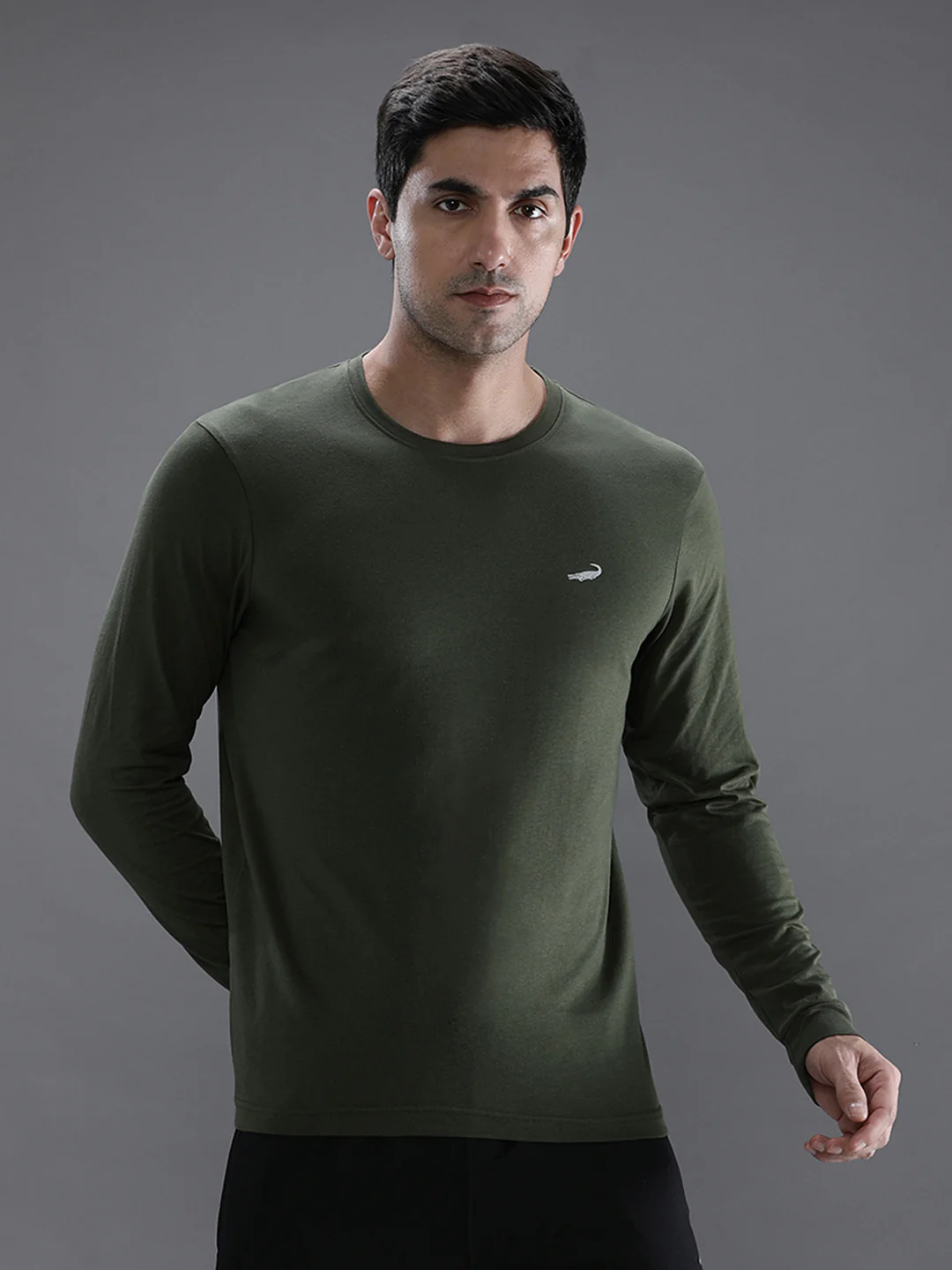 Solid Green Sport Fit T-Shirt