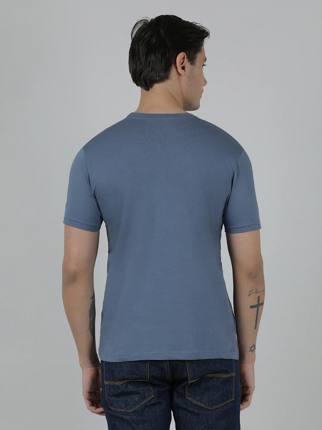 Pack Of 2 Typography Printed Cotton Slim Fit T-shirts