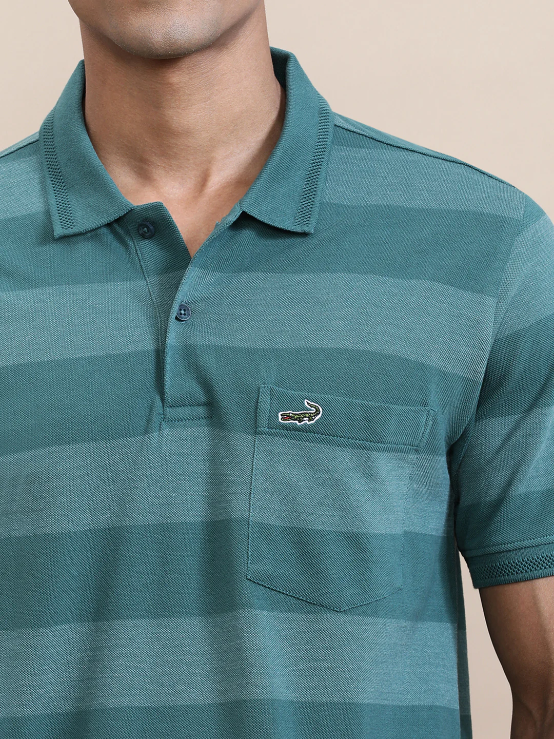 Core Stripe Blue Slim Fit Polo