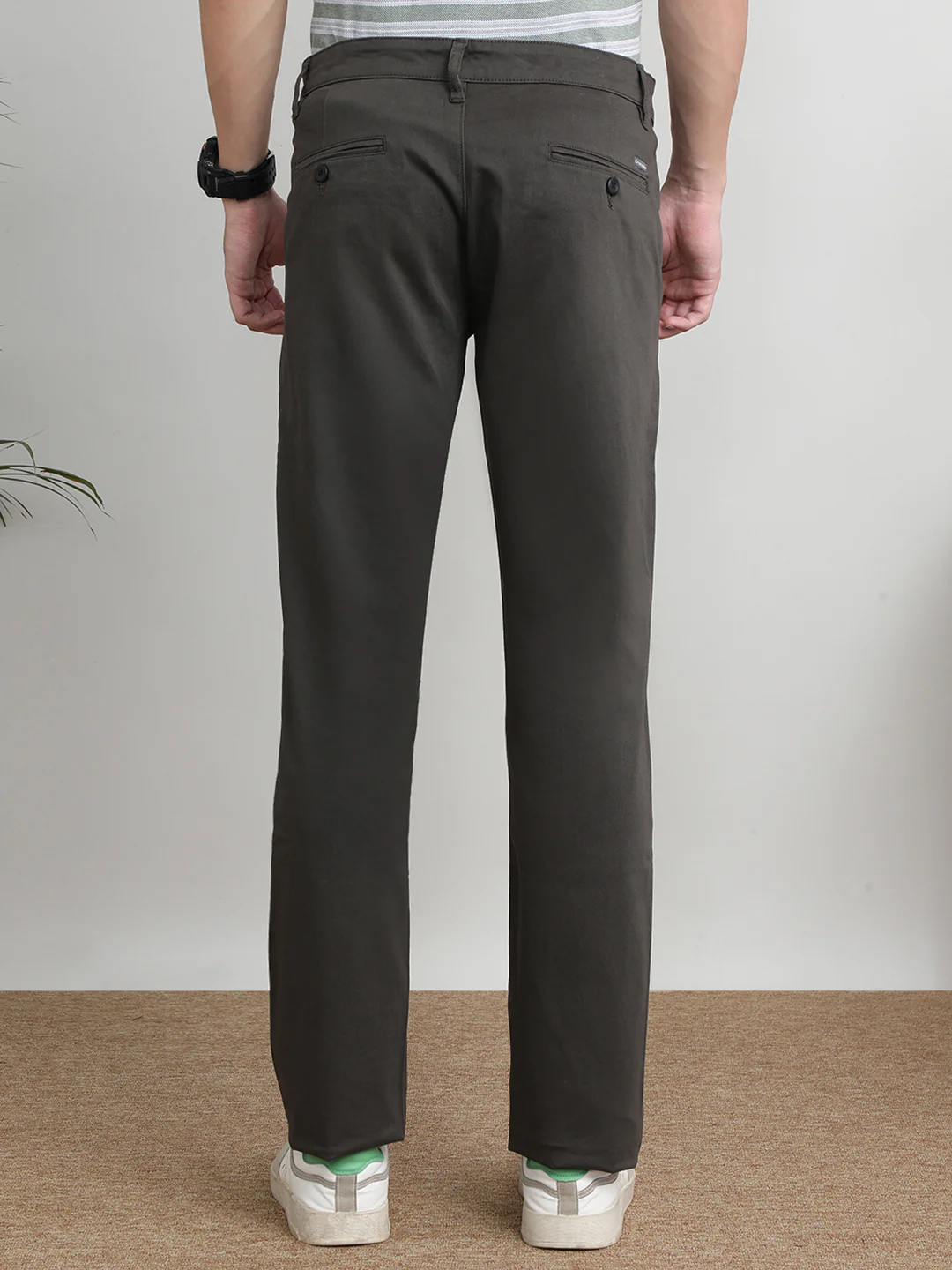 Solid Casual Grey Trouser