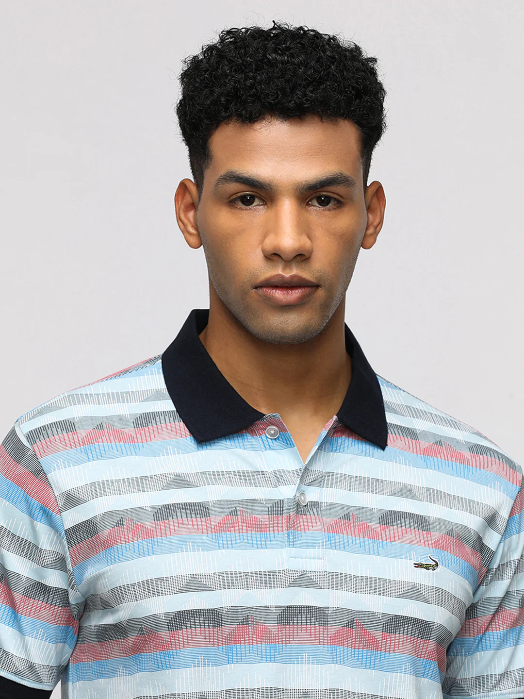 Polo Neck Sporty Red T-Shirt with Single Jersey