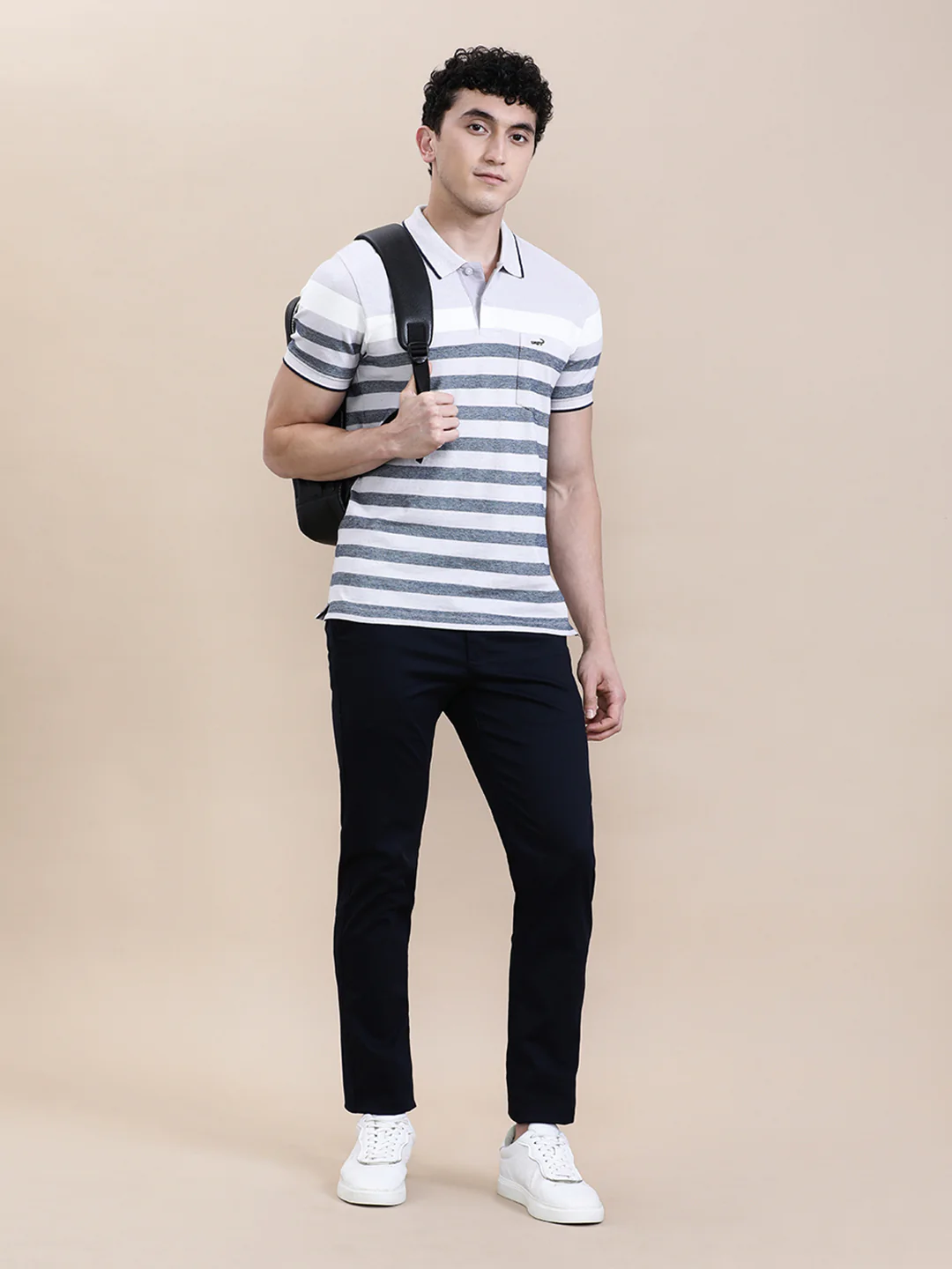 Birdseye Eng Stripe Slim Fit Polo