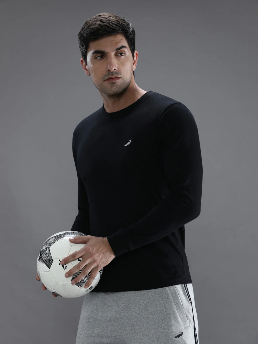 Casual Black Solid T-Shirt