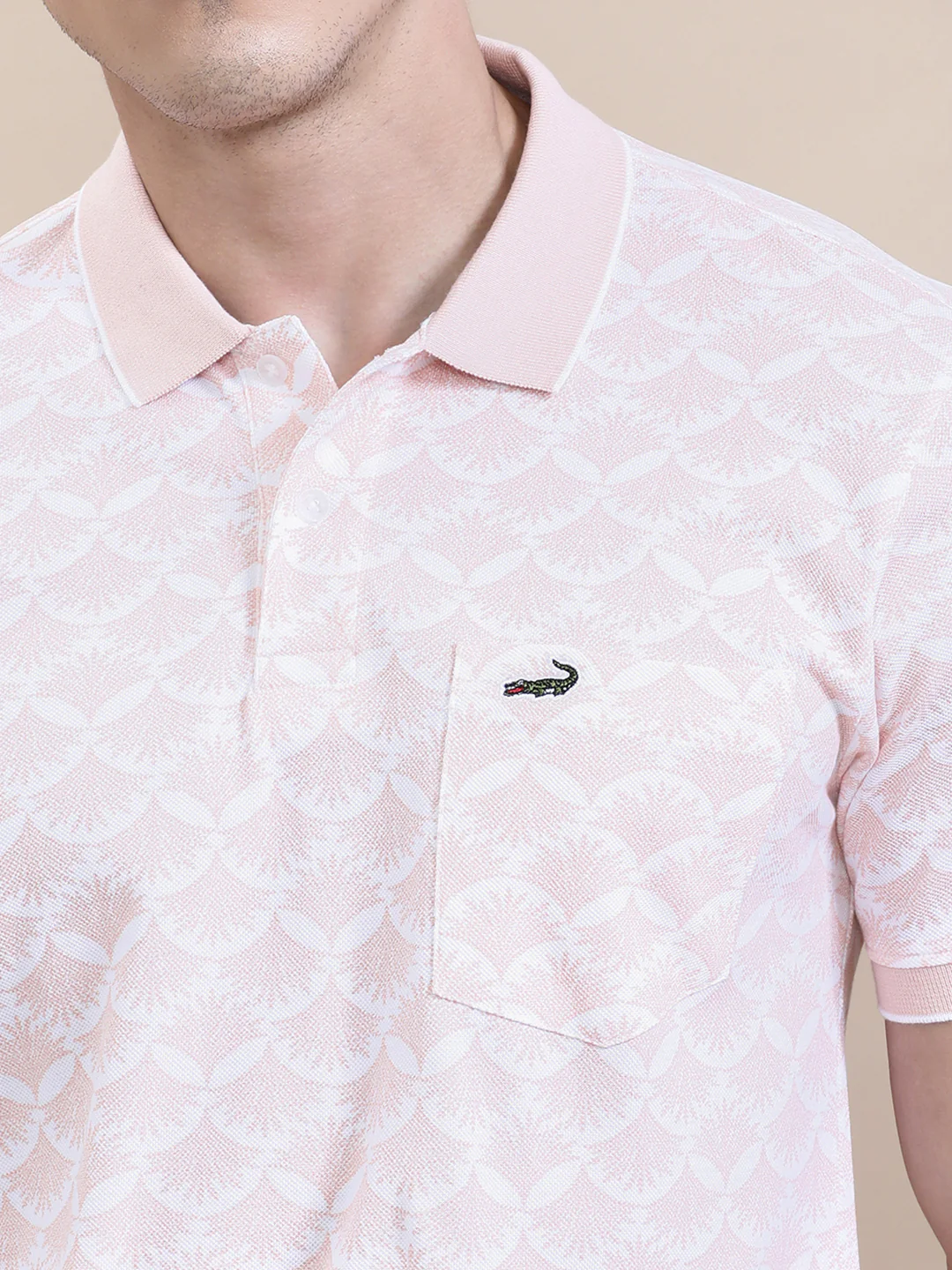 Leaf Motif Slim Fit Polo