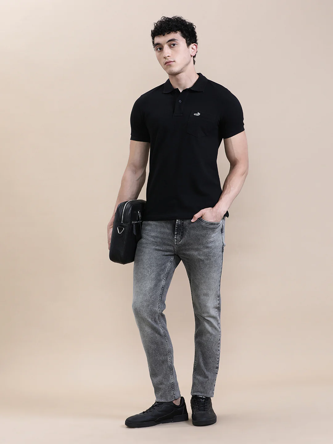 Towel Washed Slim Fit Jeans