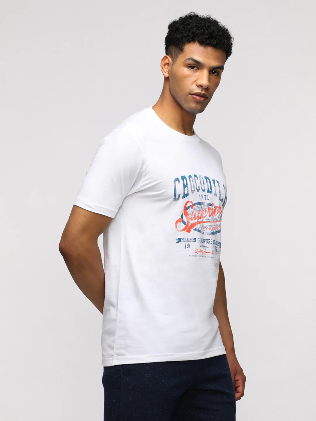 Typography Printed Pack Of 2 Round Neck Cotton Slim Fit T-shirts