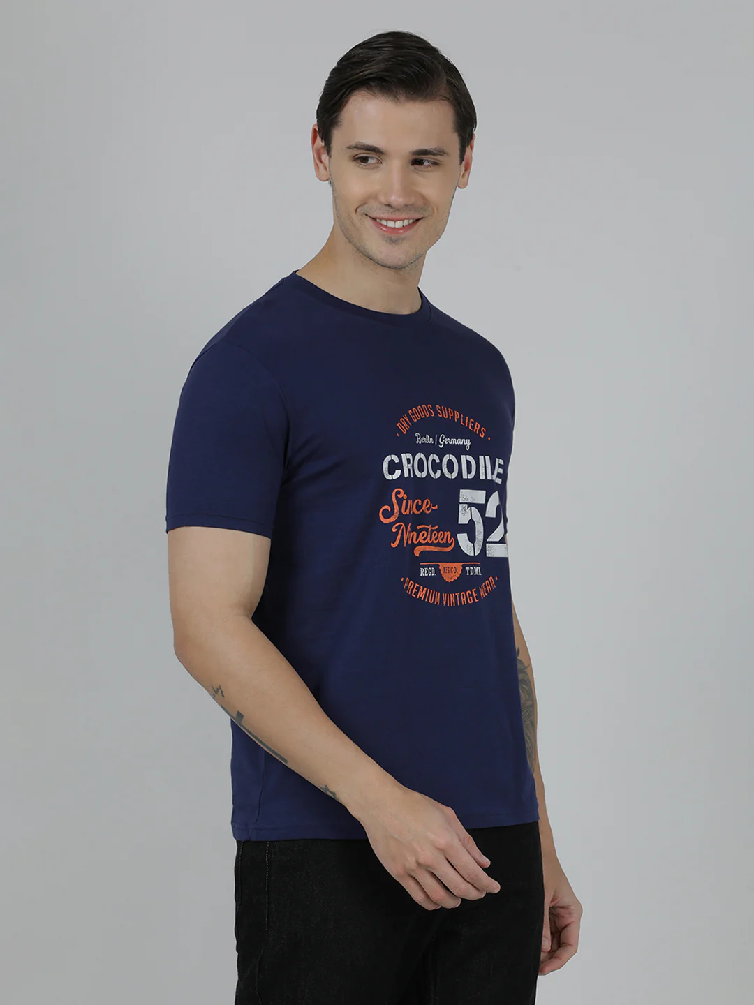Typography Printed Slim Fit Cotton Pack Of 2 T-shirts