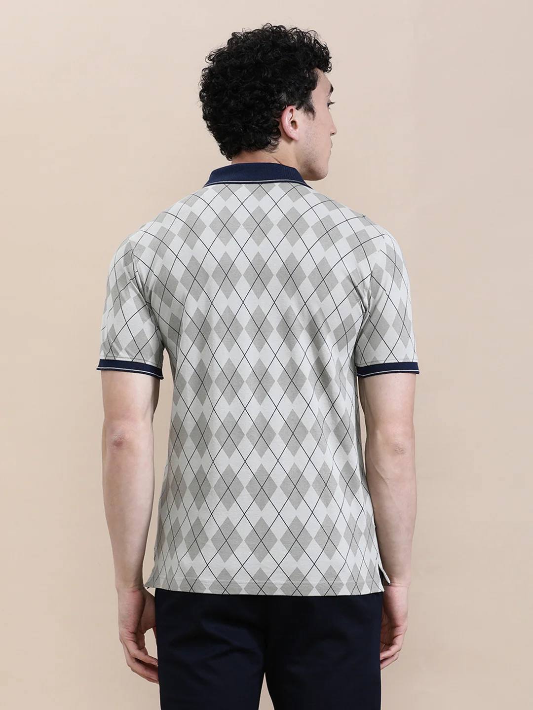 Diamond AOP Slim Fit Polo Black