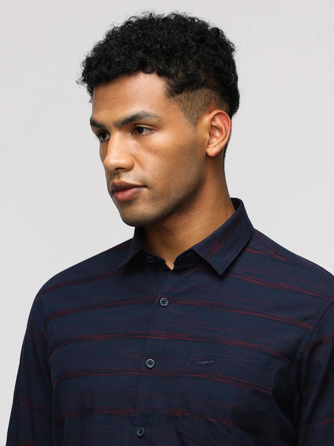 Comfort Fit Sport Navy Striped Shirt for Stylish Wear