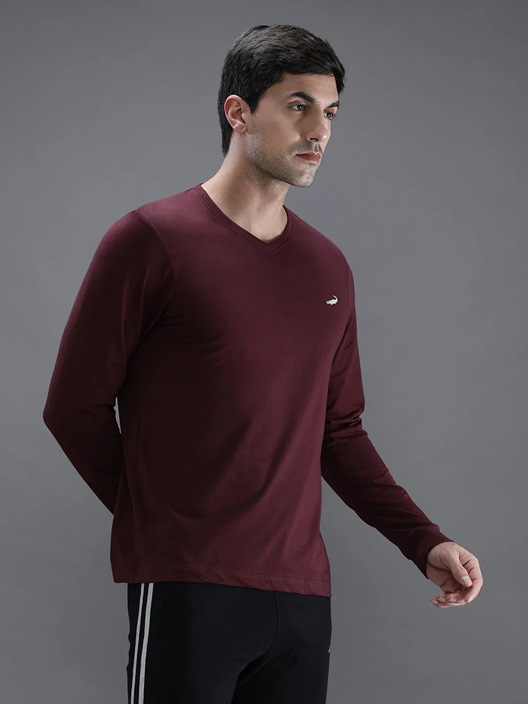Wine Red Solid T-Shirt