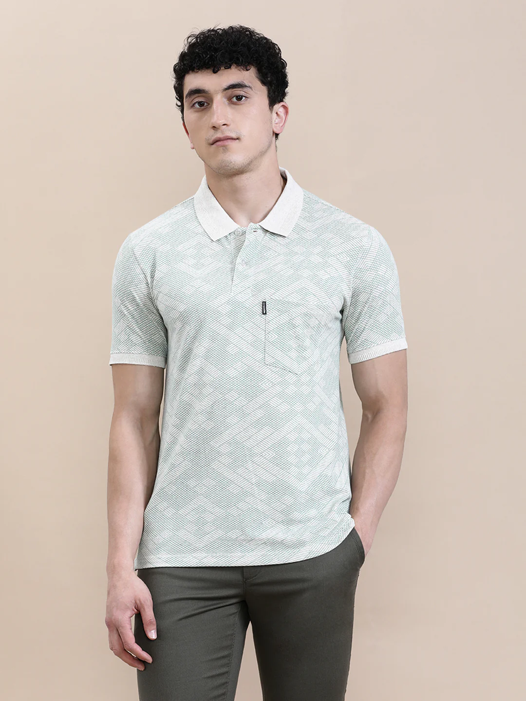 Geometric AOP Slim Fit Polo