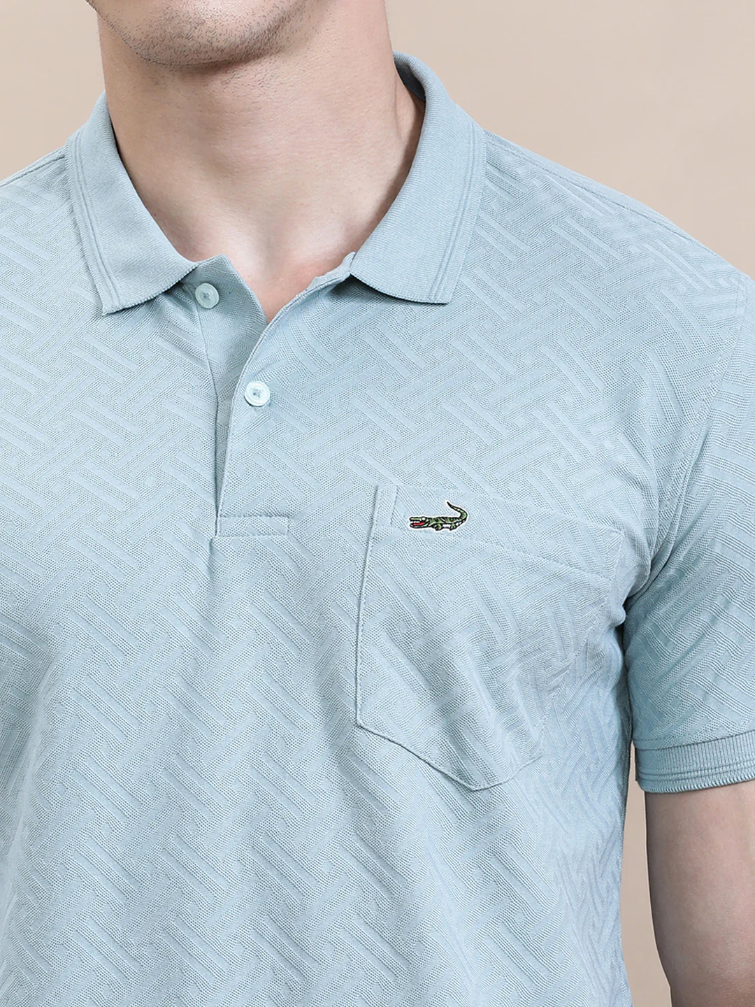 Slim Fit Blue Solid T-Shirt