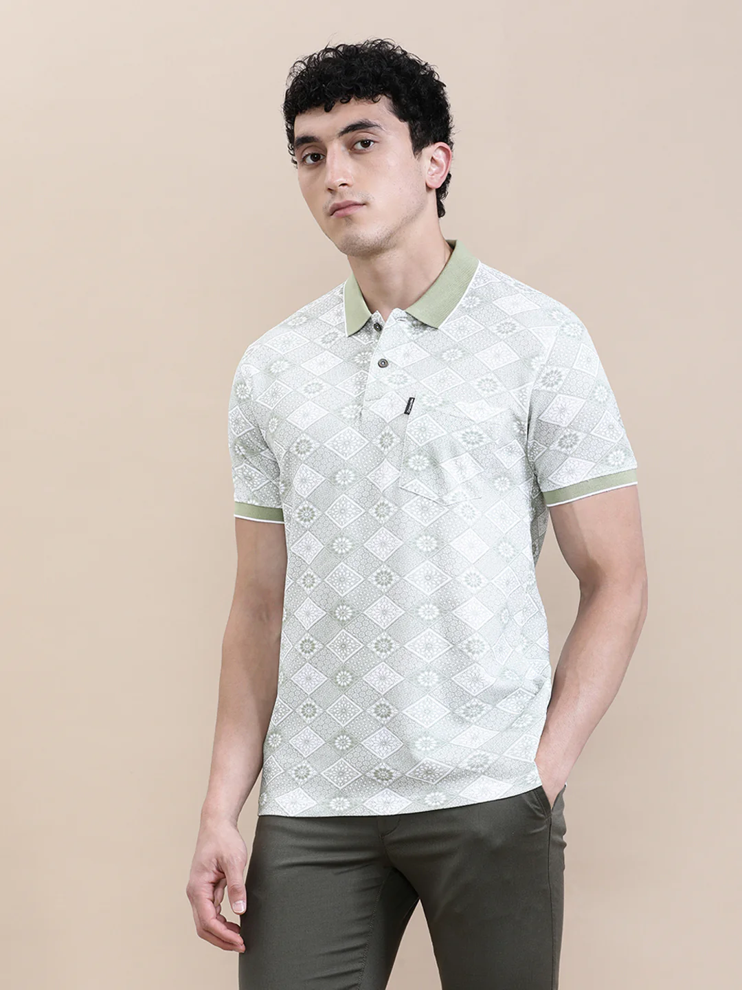 Slim Fit White AOP T-Shirt