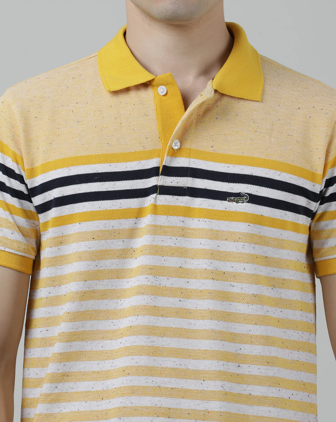 Yellow Striped Polo T-Shirt