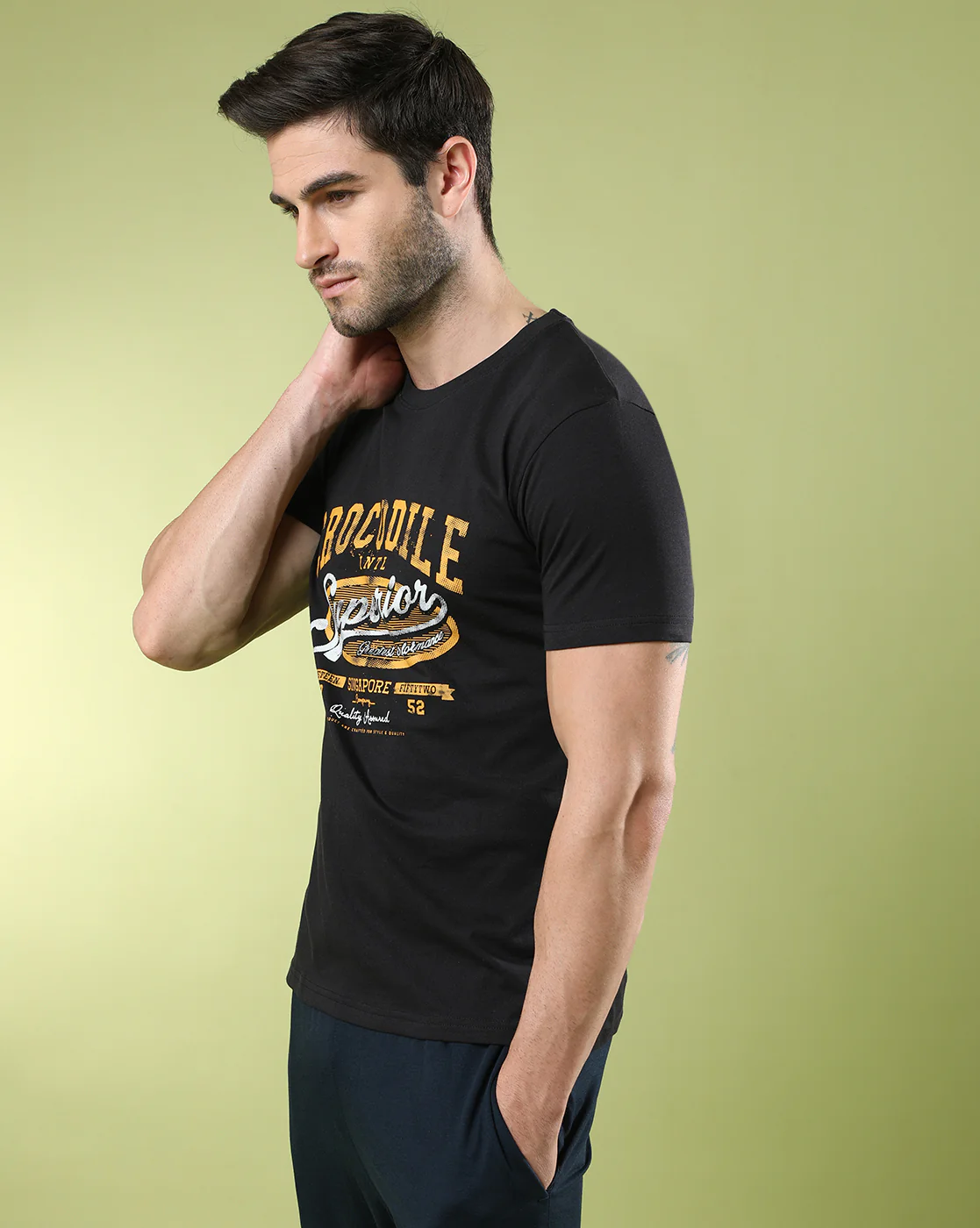 Pack Of 2 Typography Printed Slim Fit T-shirts