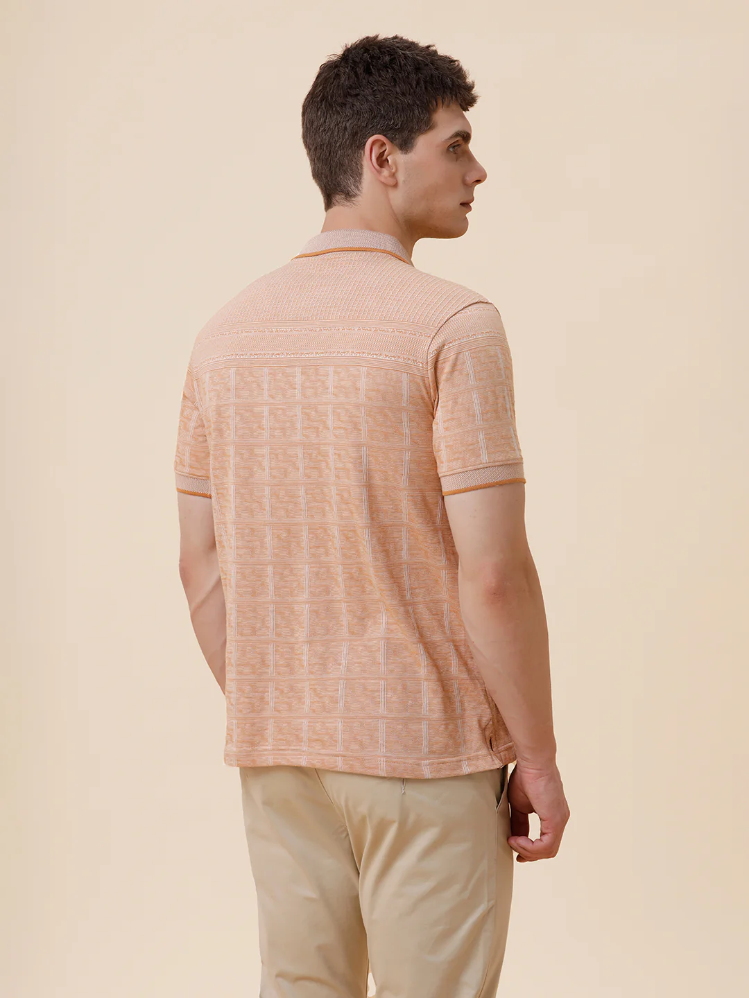 Stripe Half Sleeve Casual Polo T-Shirt