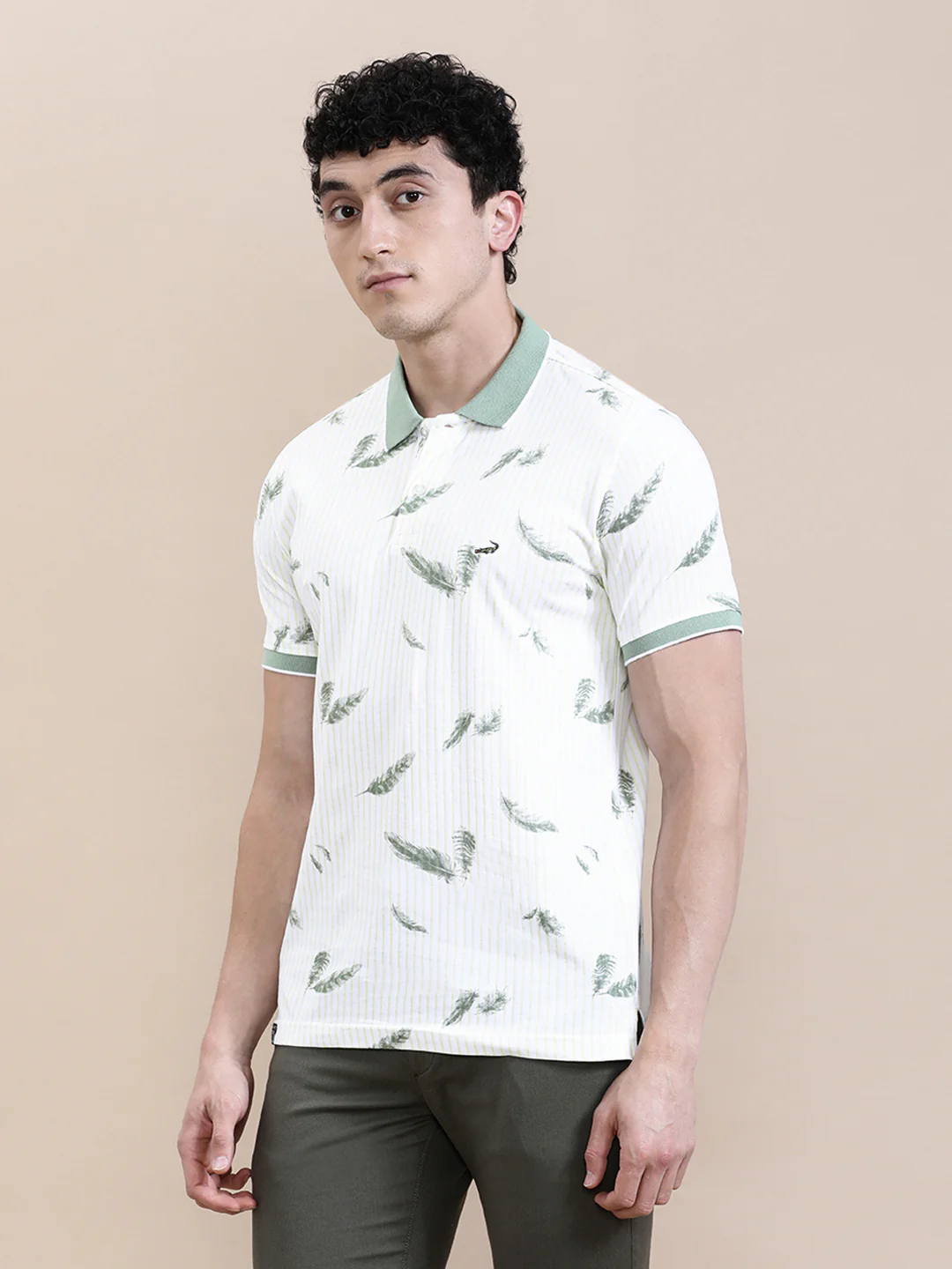 Slim Fit Green AOP T-Shirt