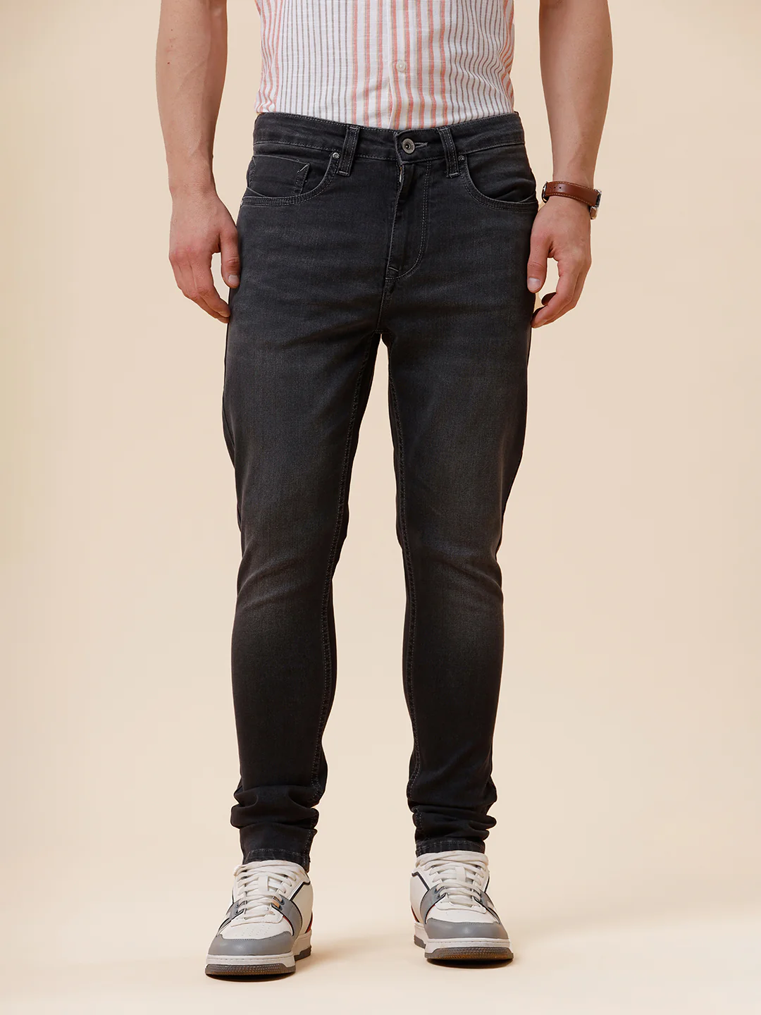 Dark Grey Washed Jeans